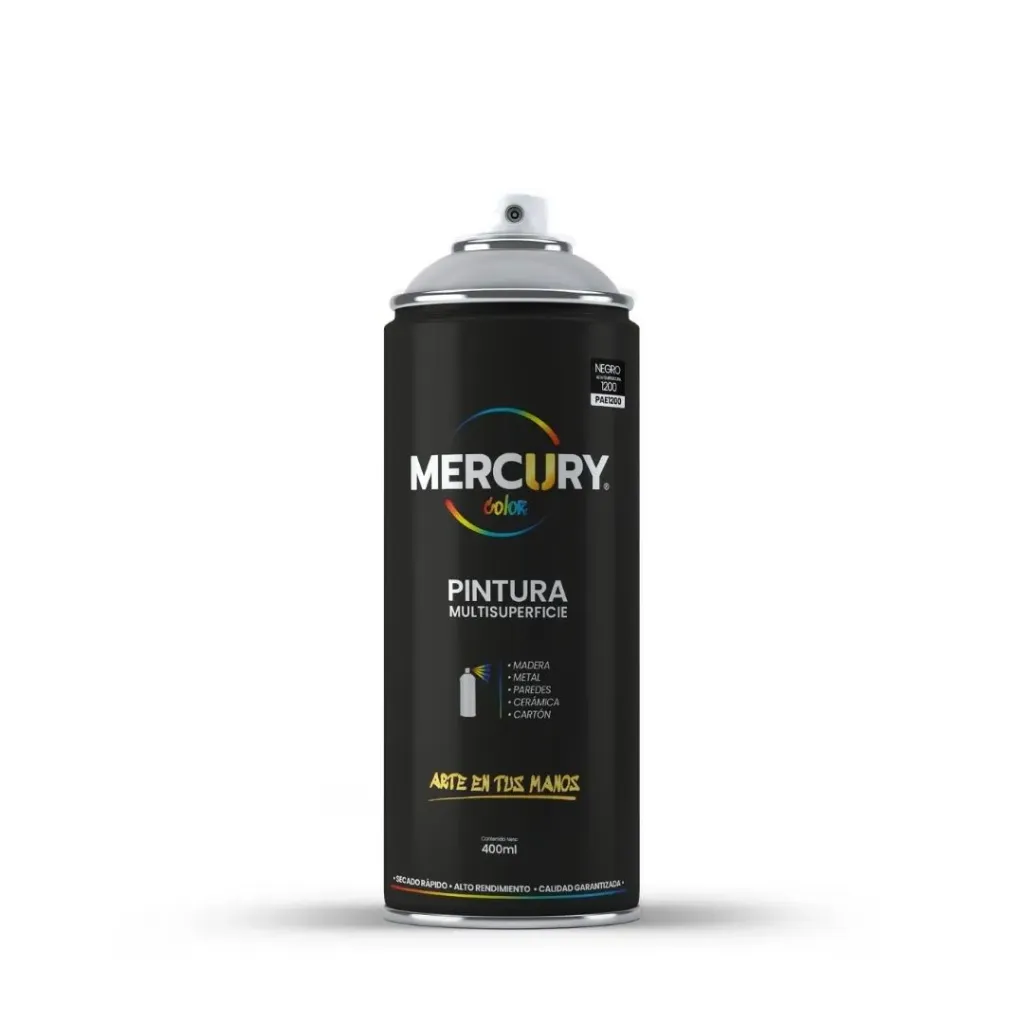 AEROSOL MERCURY 400ML 1200 NEGRO ALTA TEMPERATURA(PAE1200)