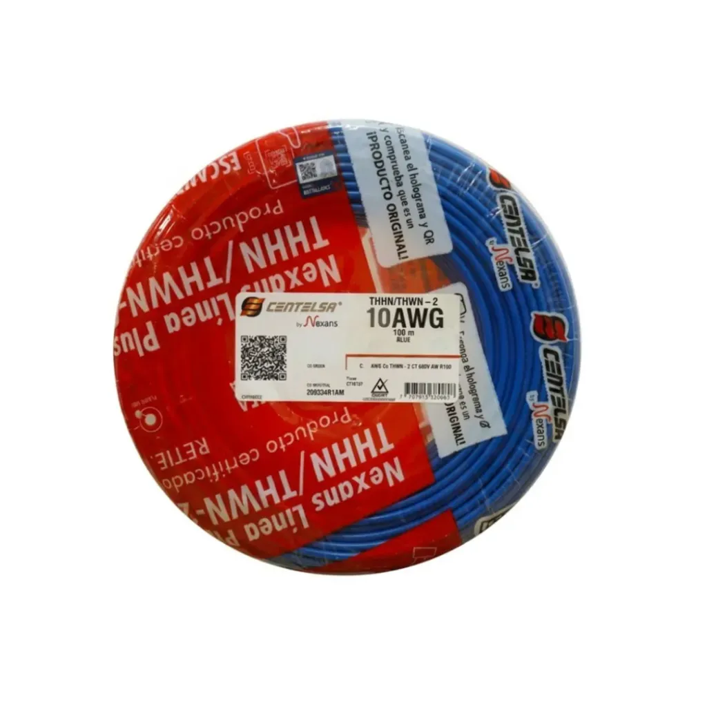 [59] ALAMBRE #10 AZUL CENTELSA ROLLO X100MTS (01F110Z)