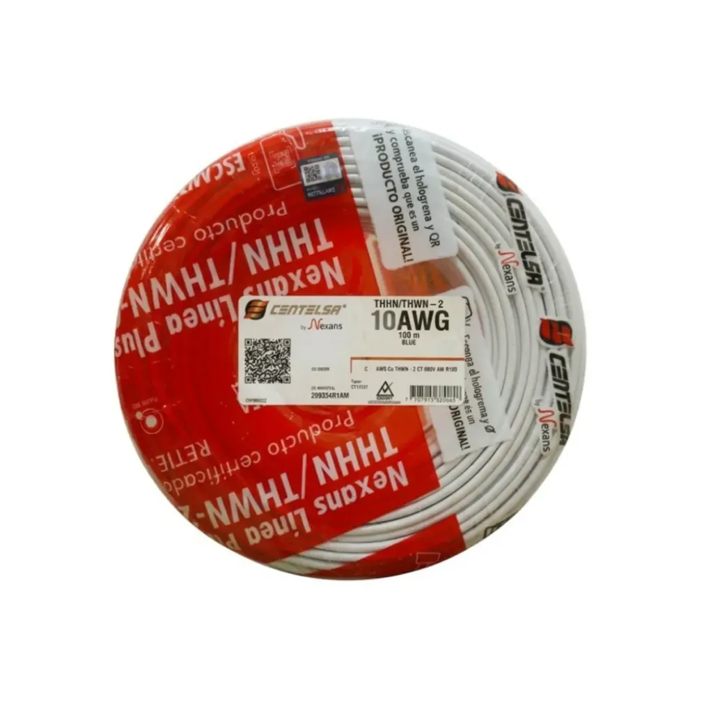 [2546] ALAMBRE #10 BLANCO CENTELESA ROLLO X100MTS(01F110B)