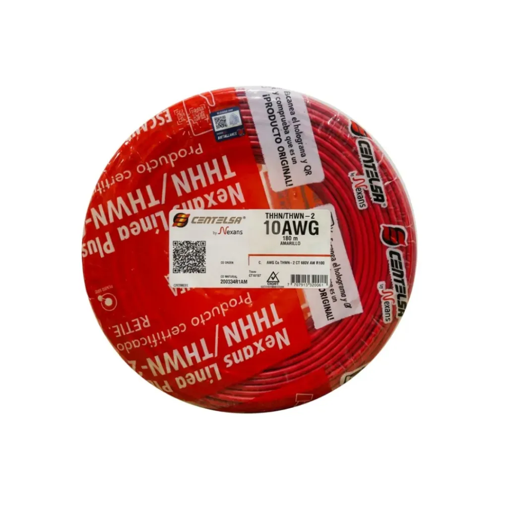 [2544] ALAMBRE #10 ROJO CENTELSA ROLLO X 100MTS (01F110R)