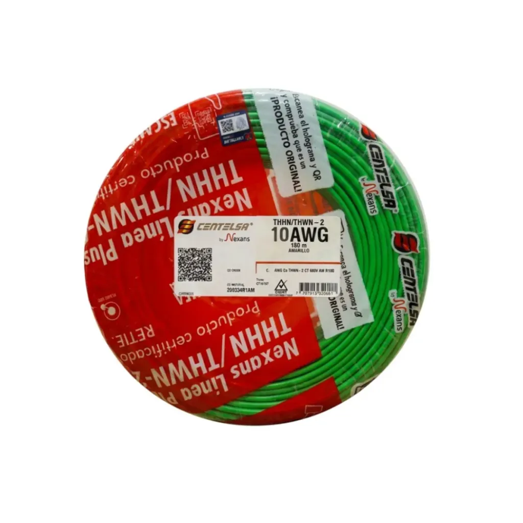 ALAMBRE #10 VERDE CENTELSA ROLLO X100MTS (01F110V)