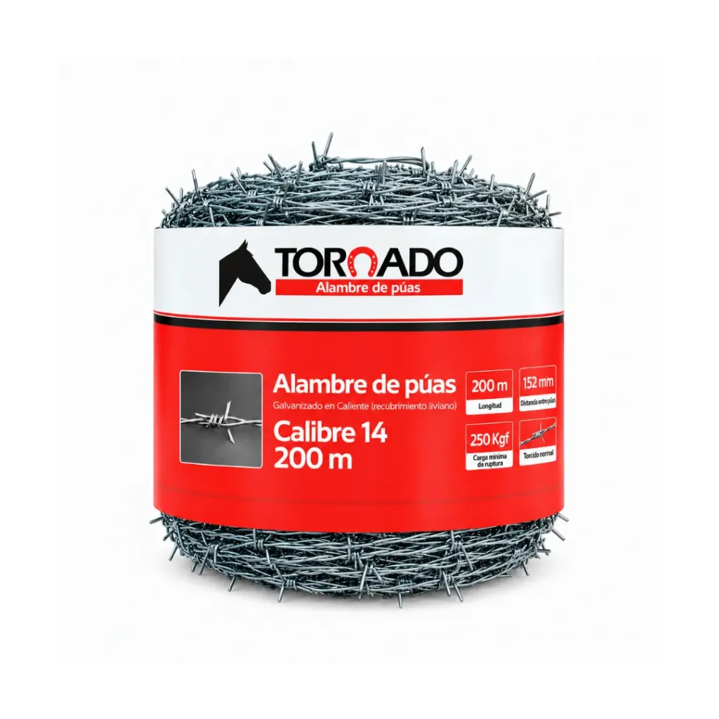 ALAMBRE DE PUAS TORNADO CALIBRE 14X200 MTS (5605140200)