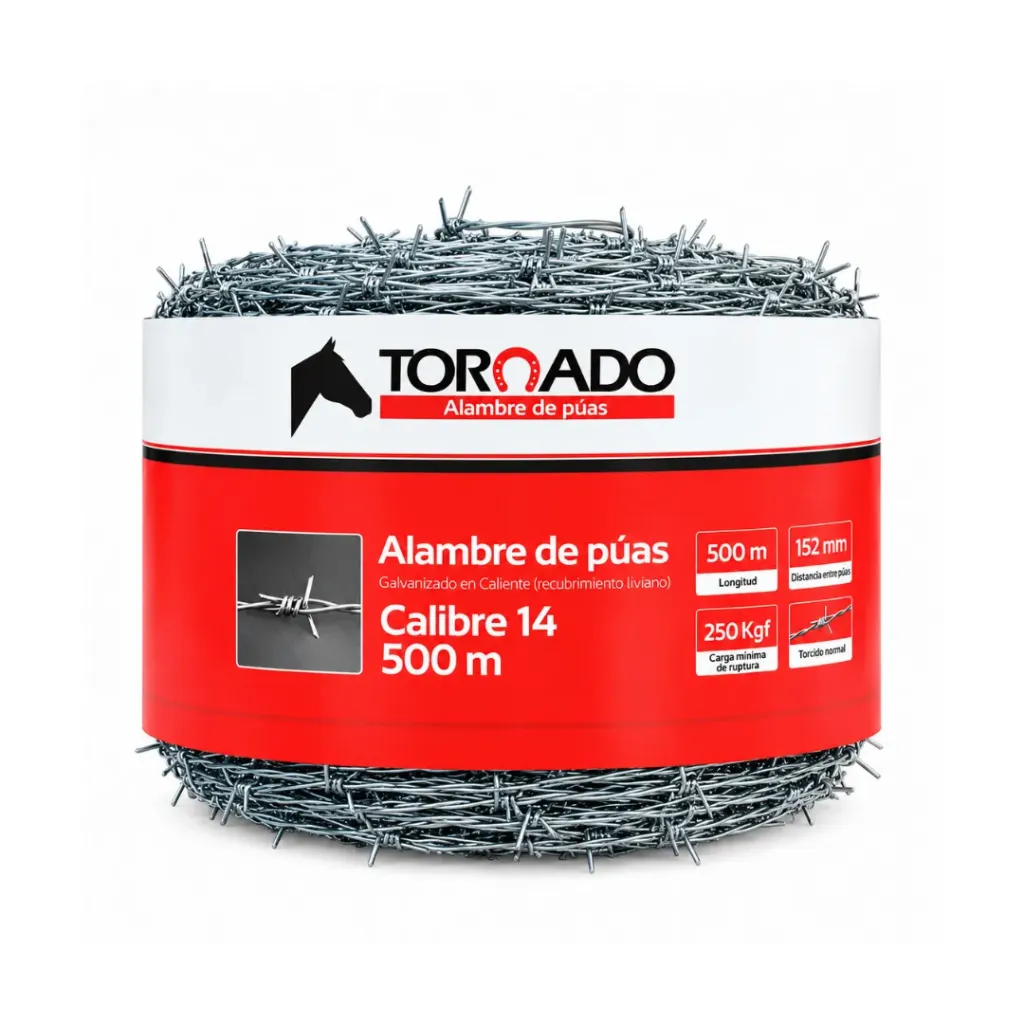 ALAMBRE DE PUAS TORNADO CALIBRE 14X500 MTS (5605140500)