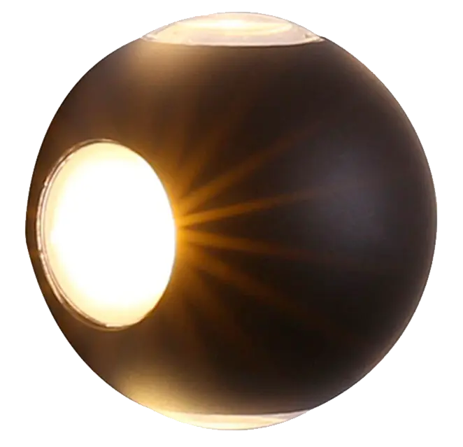 [1698] APLIQUE LED BALL-360 12W NEGRO (IDL78)