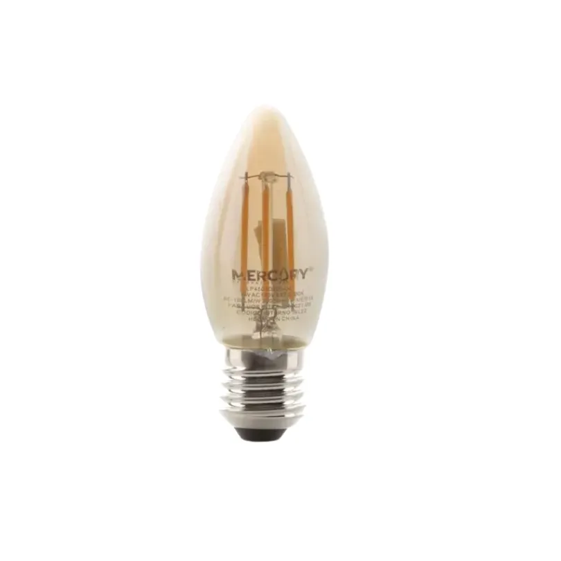 [3058] BOMBILLO LED FILAMENTO VELA 4W E27 2700K (IBL22)