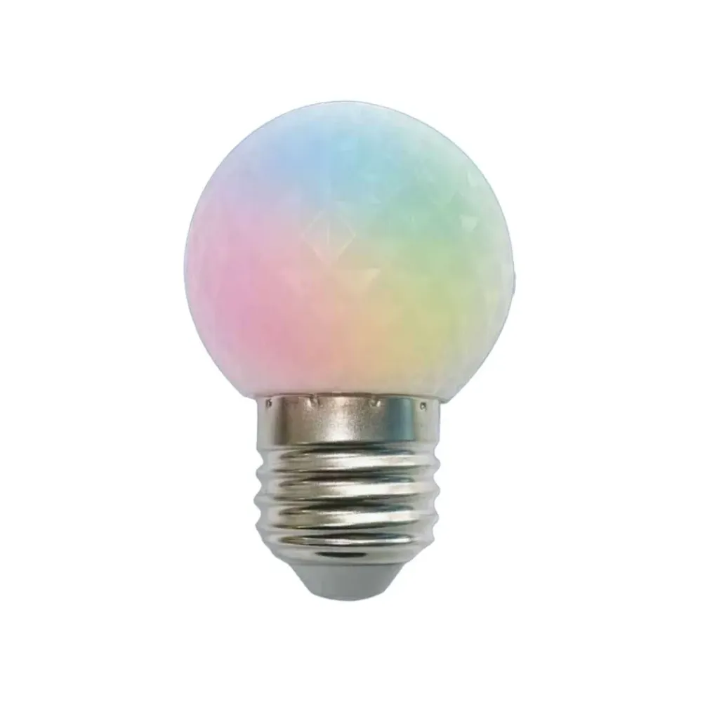 [3131] BOMBILLO LED TITANIUM PIN PON 1W E27 RGB DIAMANTE (TTA201)