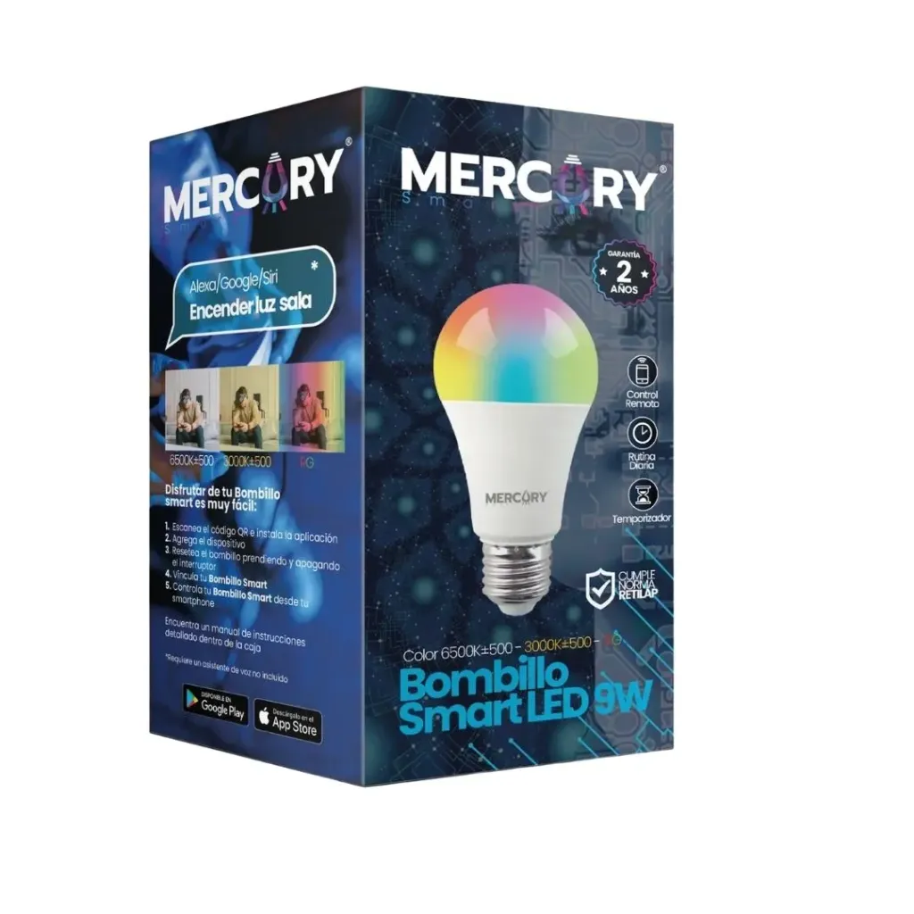 BOMBILLO SMART LED WIFI 9W RBG TUYA APP DIMERIZABLE (IBL55)