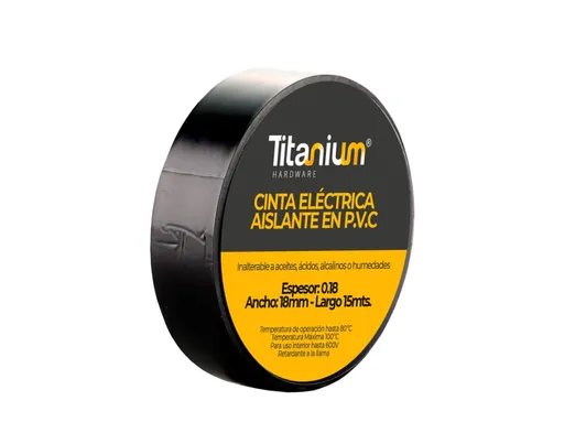 [235] CINTA AISLANTE 15M NEGRA CERTIFICADA TITANIUM (TTA144)