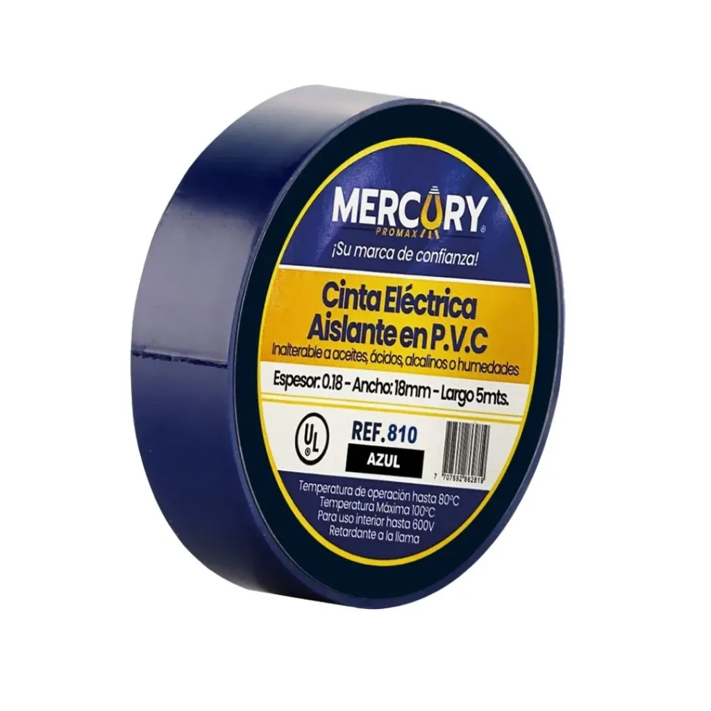 [241] CINTA AISLANTE 5M AZUL CERTIFICADA MERCURY (ECA18)