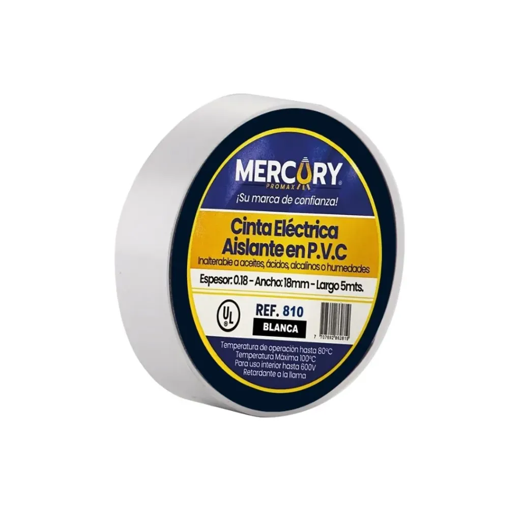 [242] CINTA AISLANTE 5M BLANCA CERTIFICADA MERCURY (ECA19)