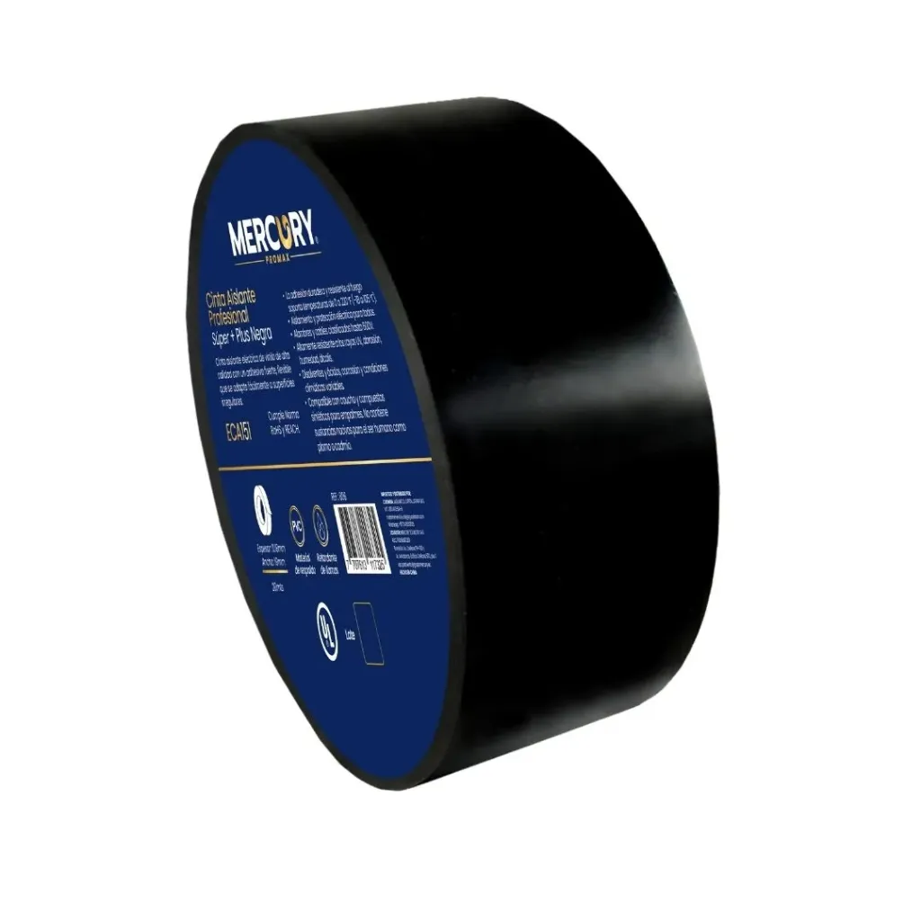 [3315] CINTA AISLANTE SUPER PLUS PROFESIONAL NEGRA 20M MERCURY (ECA151)