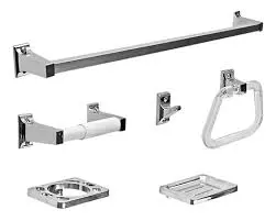 CONJUNTO ACCESORIOS BAÑO 6 PIEZAS CROMO TOTAL (9111)