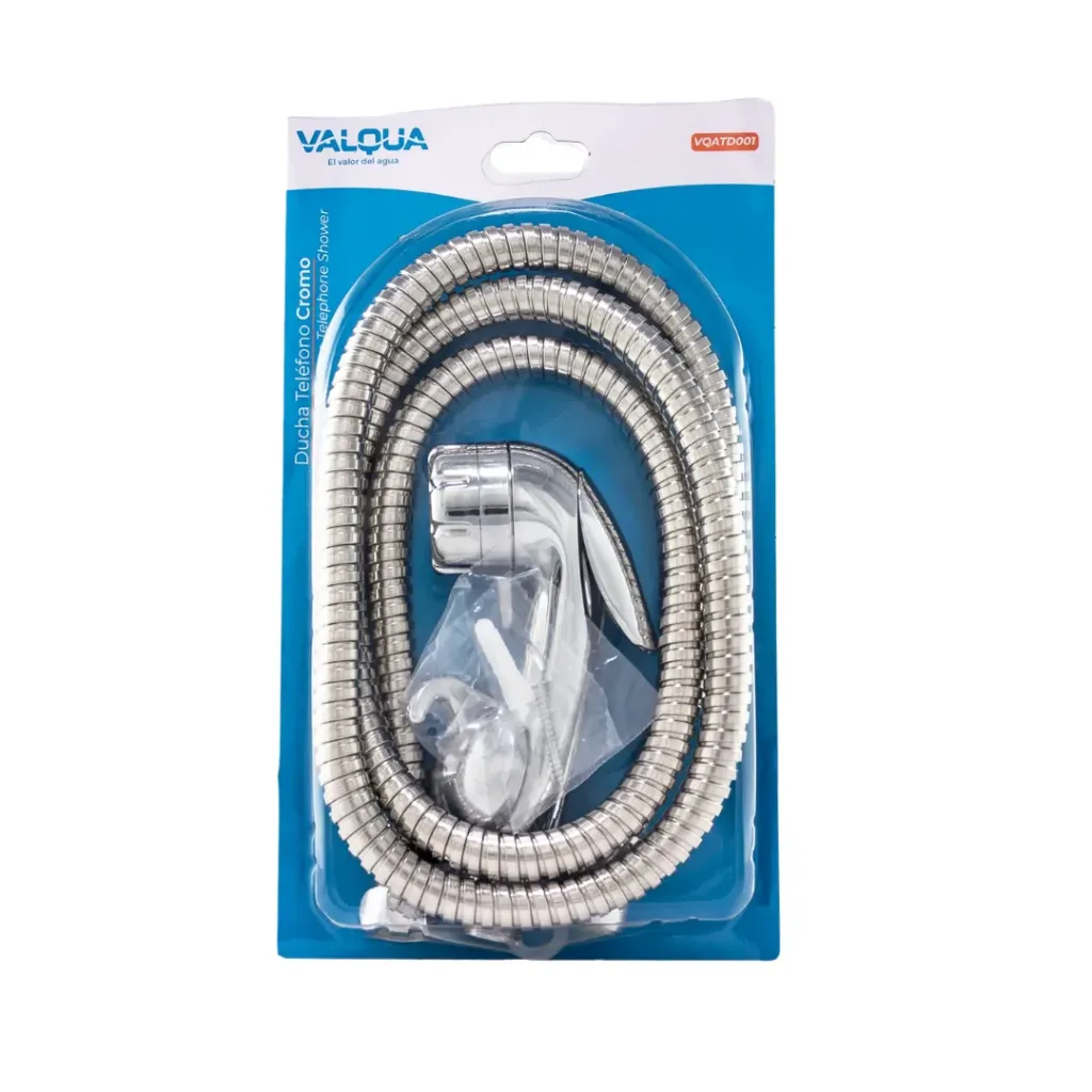 [3335] DUCHA TELEFONO CROMADA ROCIADOR MINI BLISTER VALQUA(VQATD001)