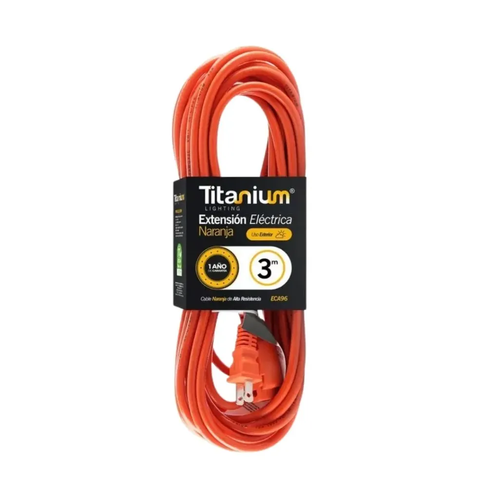 [1126] EXTENSION ELECTRICA NARANJA 5MT TITANIUM (ECA97)