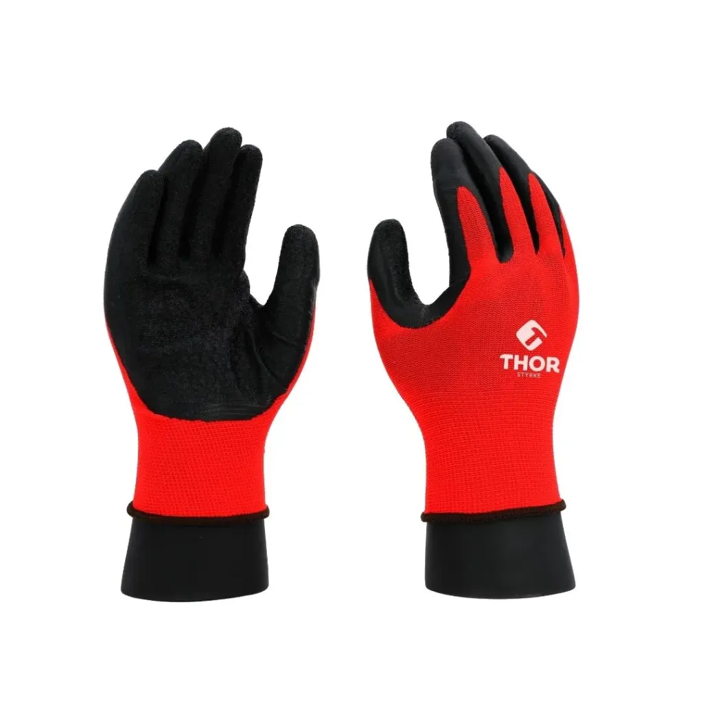 [1750] GUANTE NITRILO LÁTEX REFORZADO NEGRO/ROJO TALLA 10' XL THOR(THEP207)