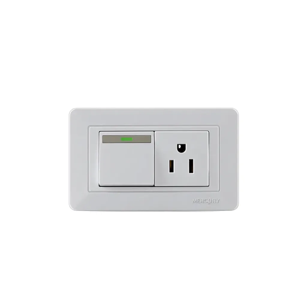 INTERRUPTOR + TOMA MERCURY BLANCO 118Z-07(ETI12)