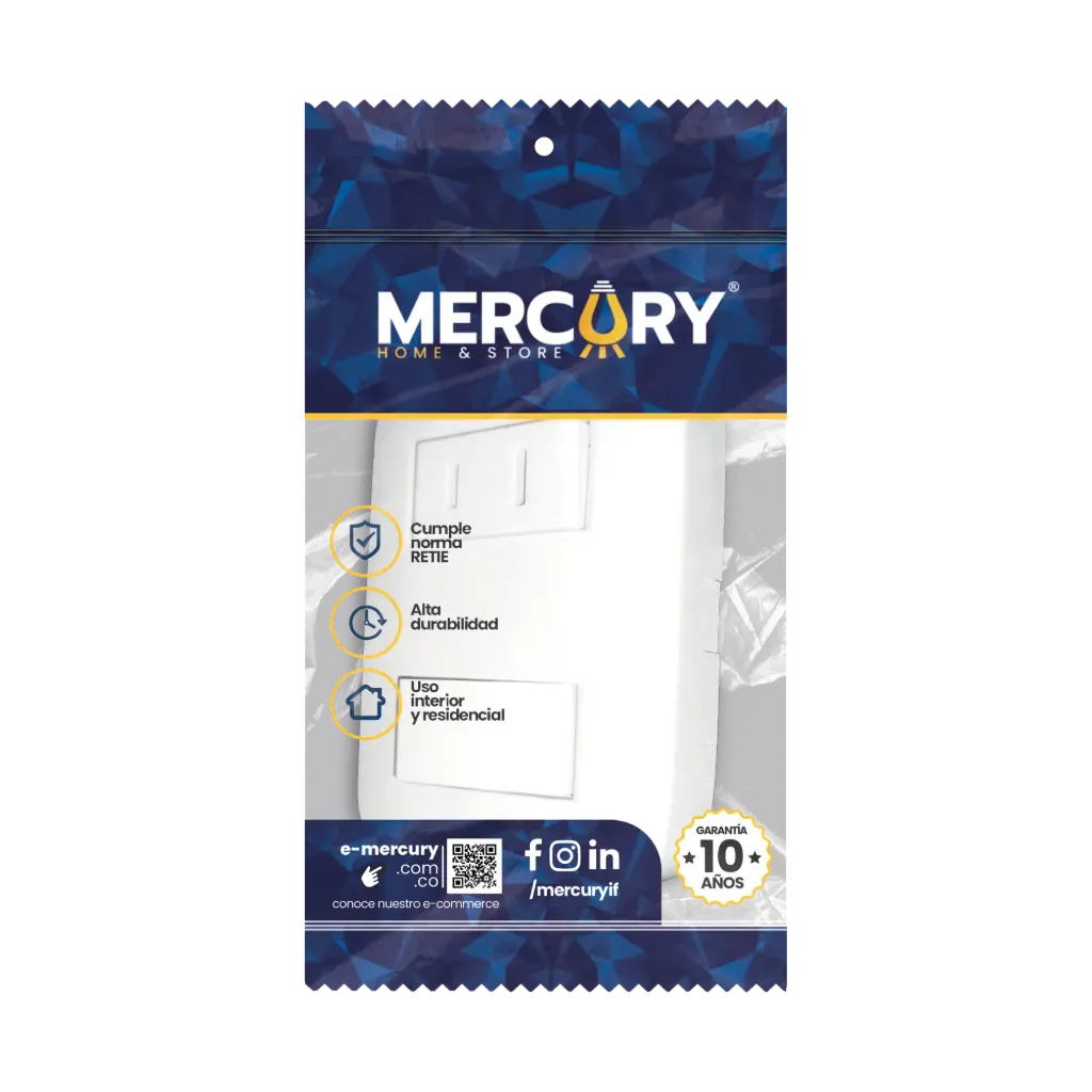 INTERRUPTOR +TOMA SOBREPONER BASIC MERCURY (ETI83)