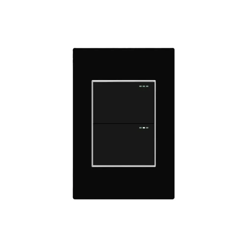 [1657] INTERRUPTOR DOBLE CONMTUTABLE MERCURY BLACK MIRROR (ETI53)