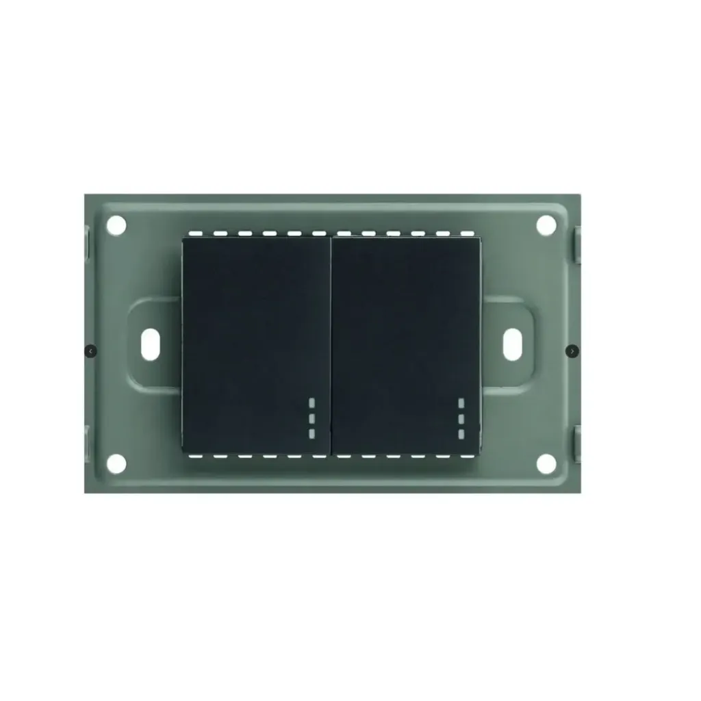 INTERRUPTOR DOBLE CONMUTABLE MERCURY BLACK MIRROR SIN PLACA (E-ETI53)
