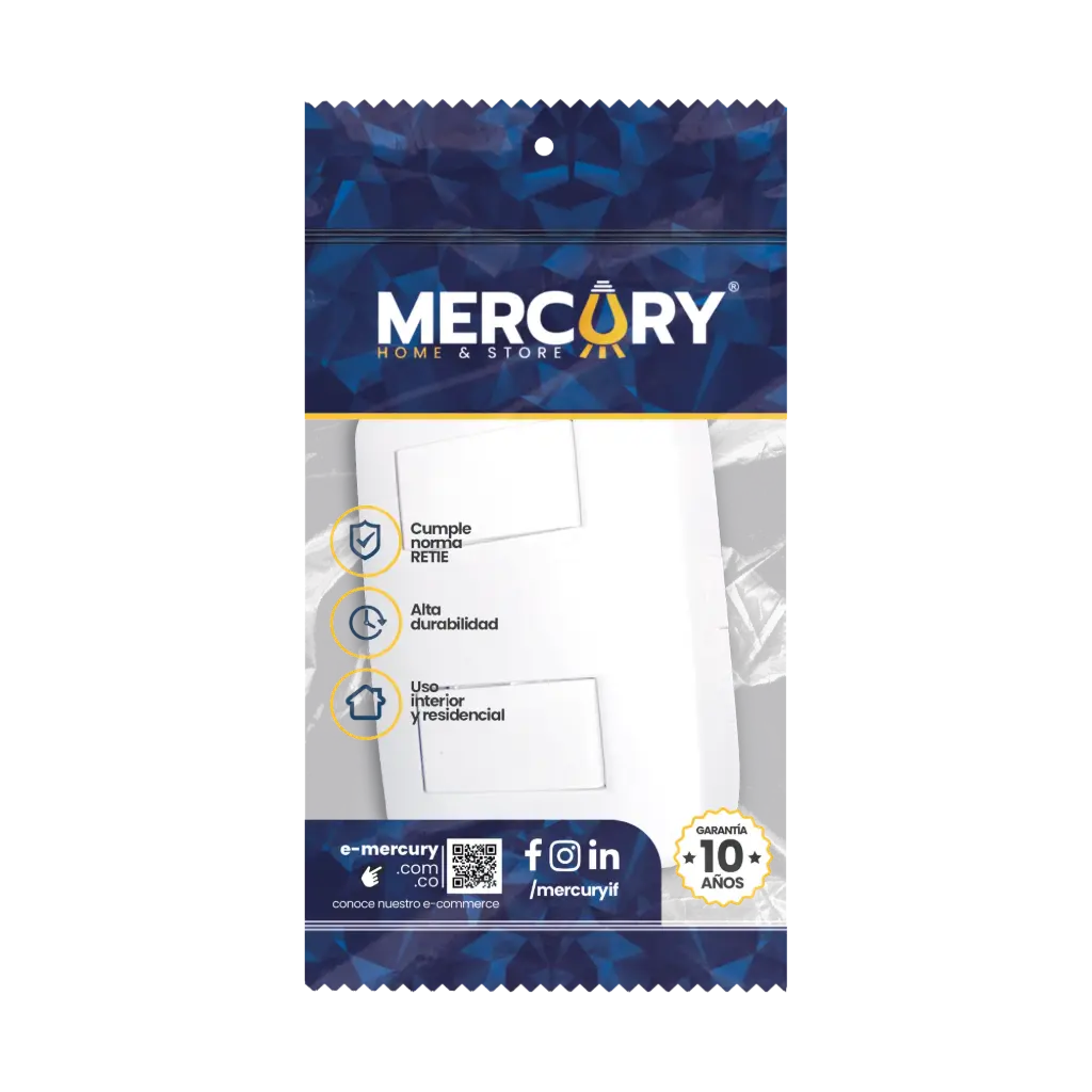 [1372] INTERRUPTOR DOBLE SOBREPONER BASIC BLANCO MERCURY (ETI82)