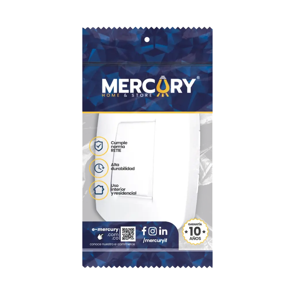 INTERRUPTOR SENCILLO SOBREPONER BASIC BLANCO MERCURY (ETI81)