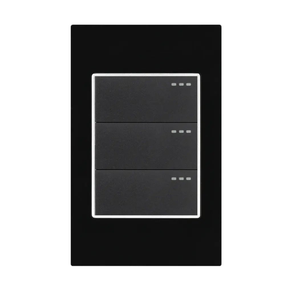 INTERRUPTOR TRIPLE CONMUTABLE MERCURY BLACK MIRROR (ETI54)