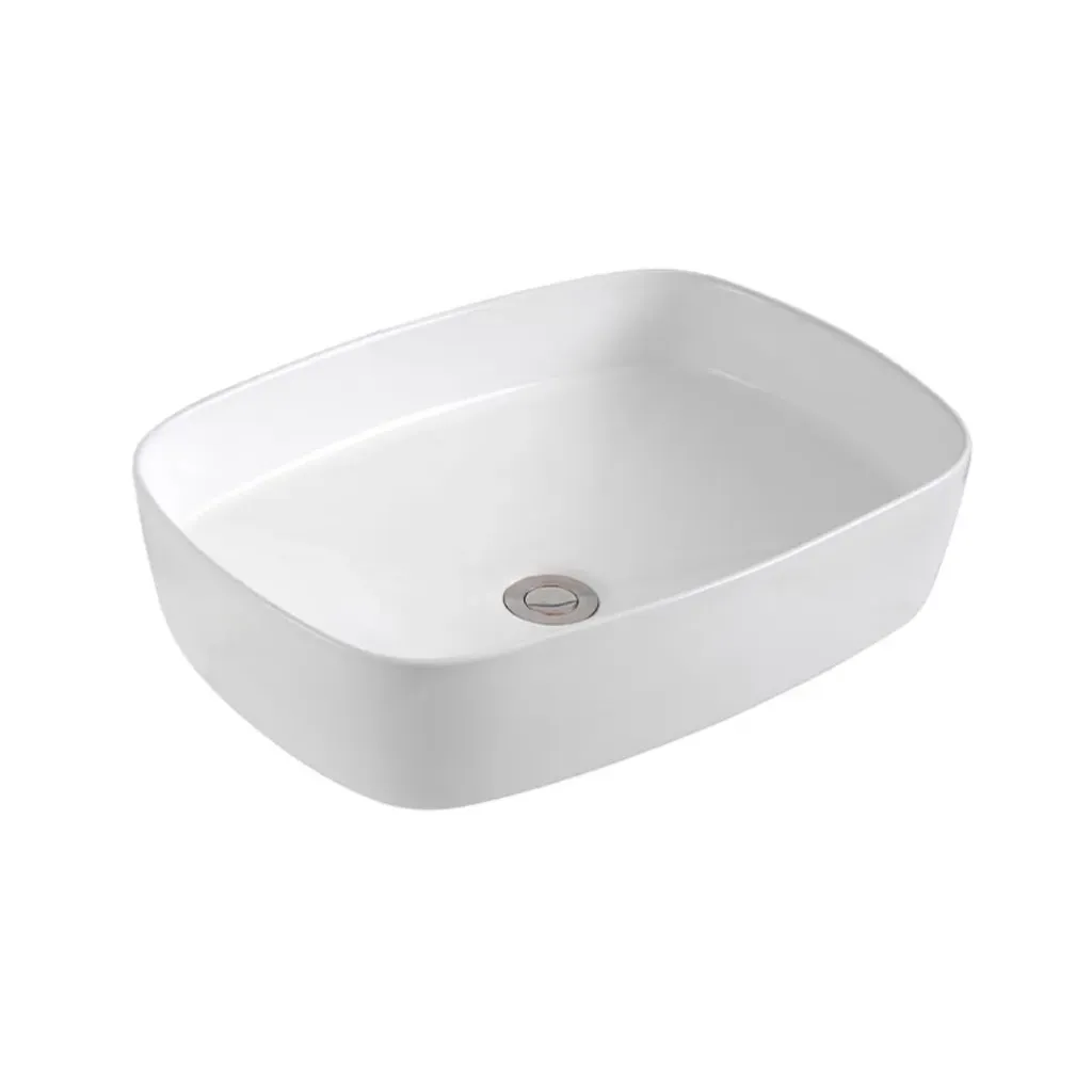 [3001] LAVAMANOS DE SOBREPONER RECTANGULAR DE 45.5X32X13.5 CM EN CERAMICA BLANCA (15150110)