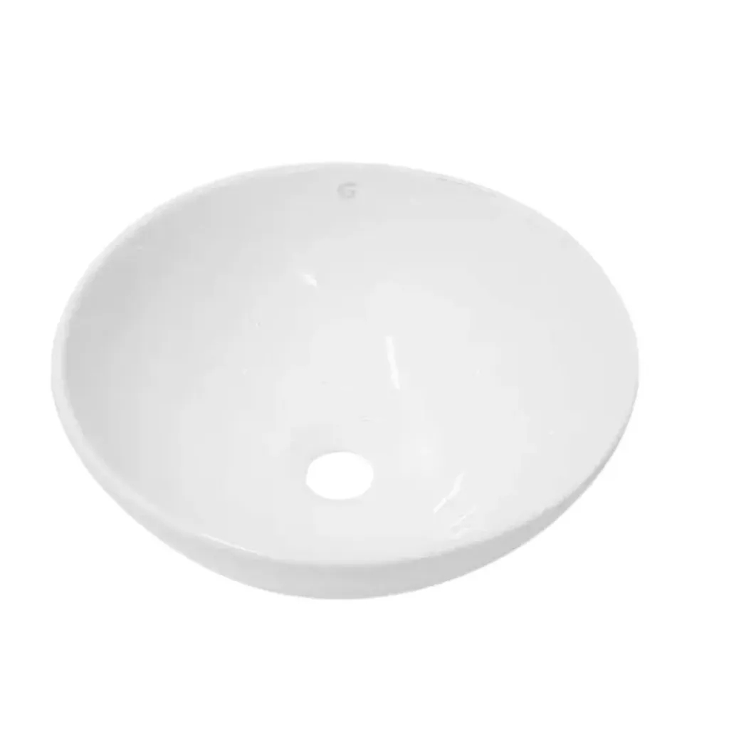 [2999] LAVAMANOS DE SOBREPONER REDONDO DE 32CM EN CERAMICA BLANCA (15150102)