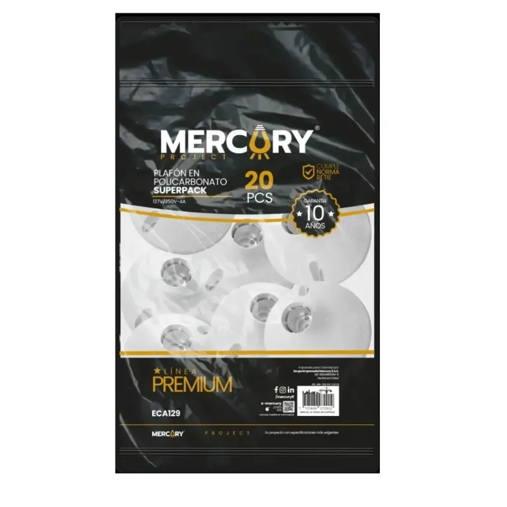 [1260] PLAFON POLICARBONATO TIPO AVE SUPERPACK 20 PCS PREMIUM (ECA129)