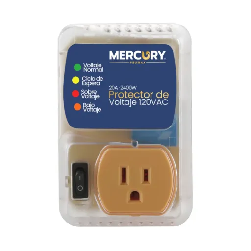[1757] PROTECTOR DE VOLTAJE 20A 2400W 120V BLISTER MERCURY (ECA111)