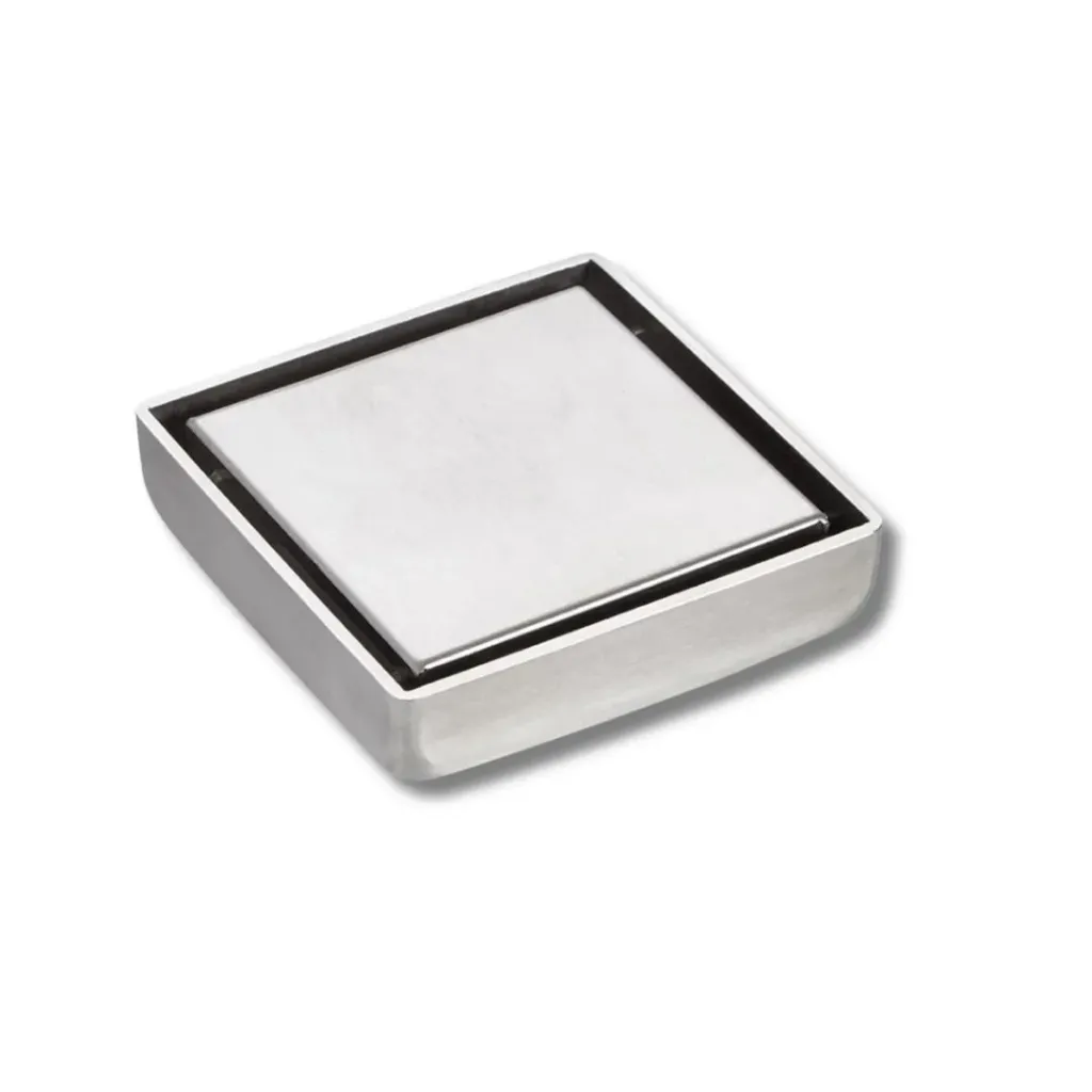 REJILLA PISO ACERO CROMADA INOX CUADRADA LUJO ANTIOLOR CON SOSCO (FR01CSN)