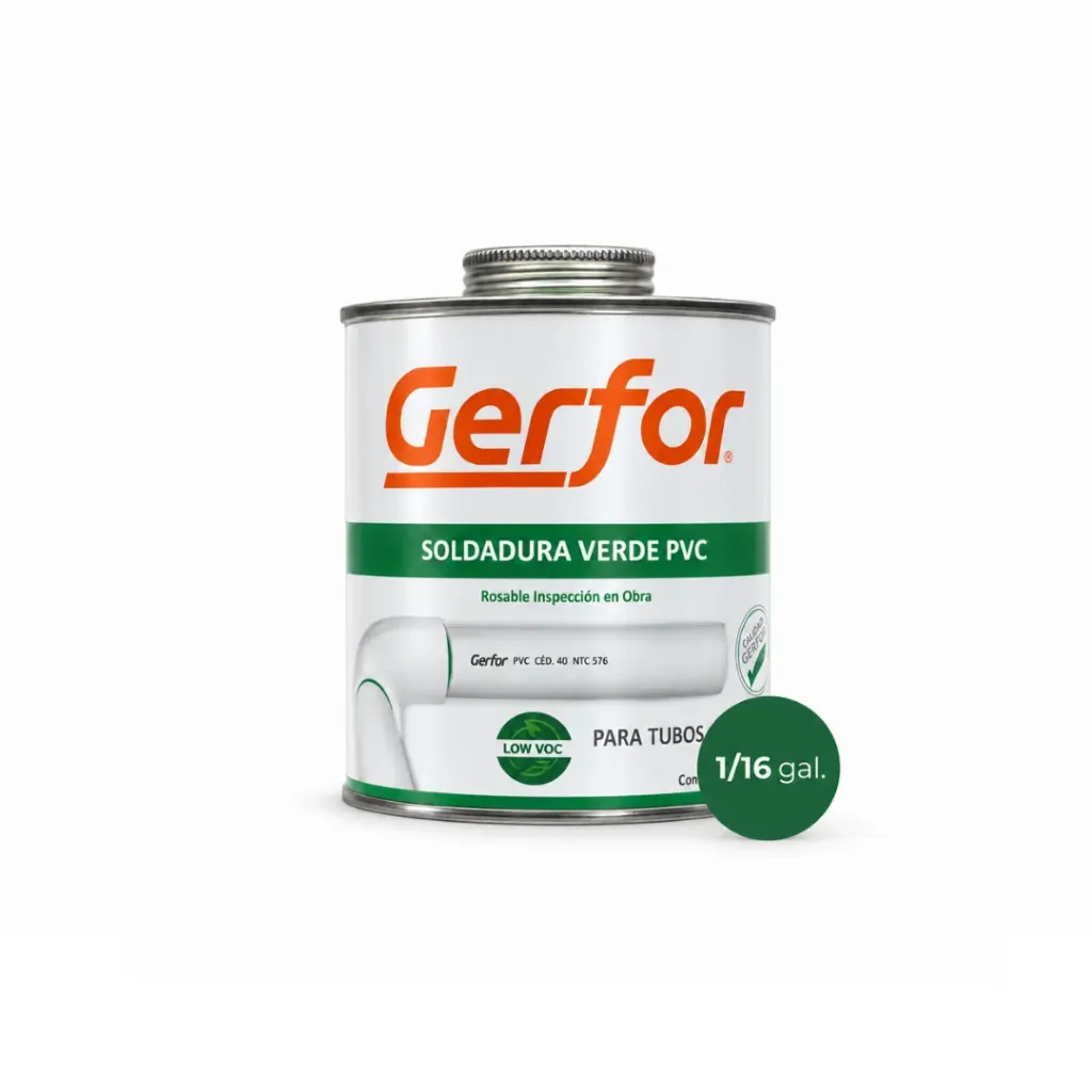 [2404] SOLDADURA 1/16 CON APLICADOR PVC VERDE LOW LOC GERFOR (101049)