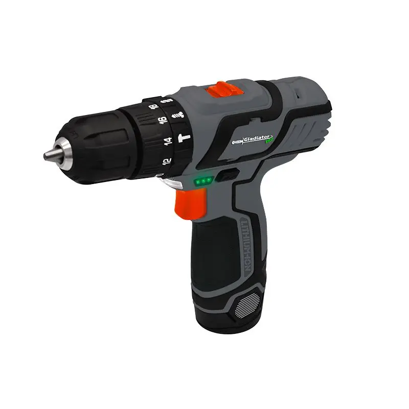 TALADRO PERCUTOR INALAMBRICO 3/8 12V ESTUCHE+CARGADOR GLADIATOR (0046016)