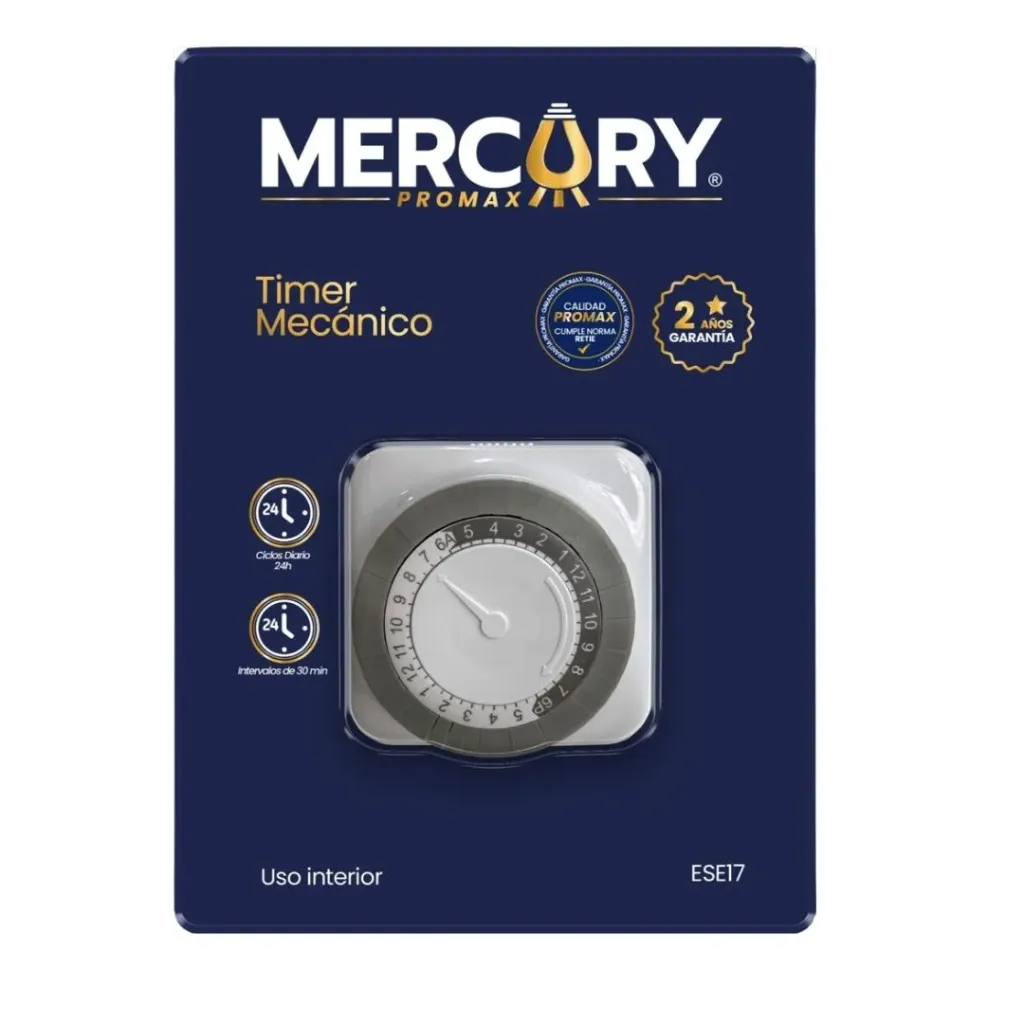 TIMER MECANICO 30-MINUTOS/24-HORAS MERCURY (ESE17)