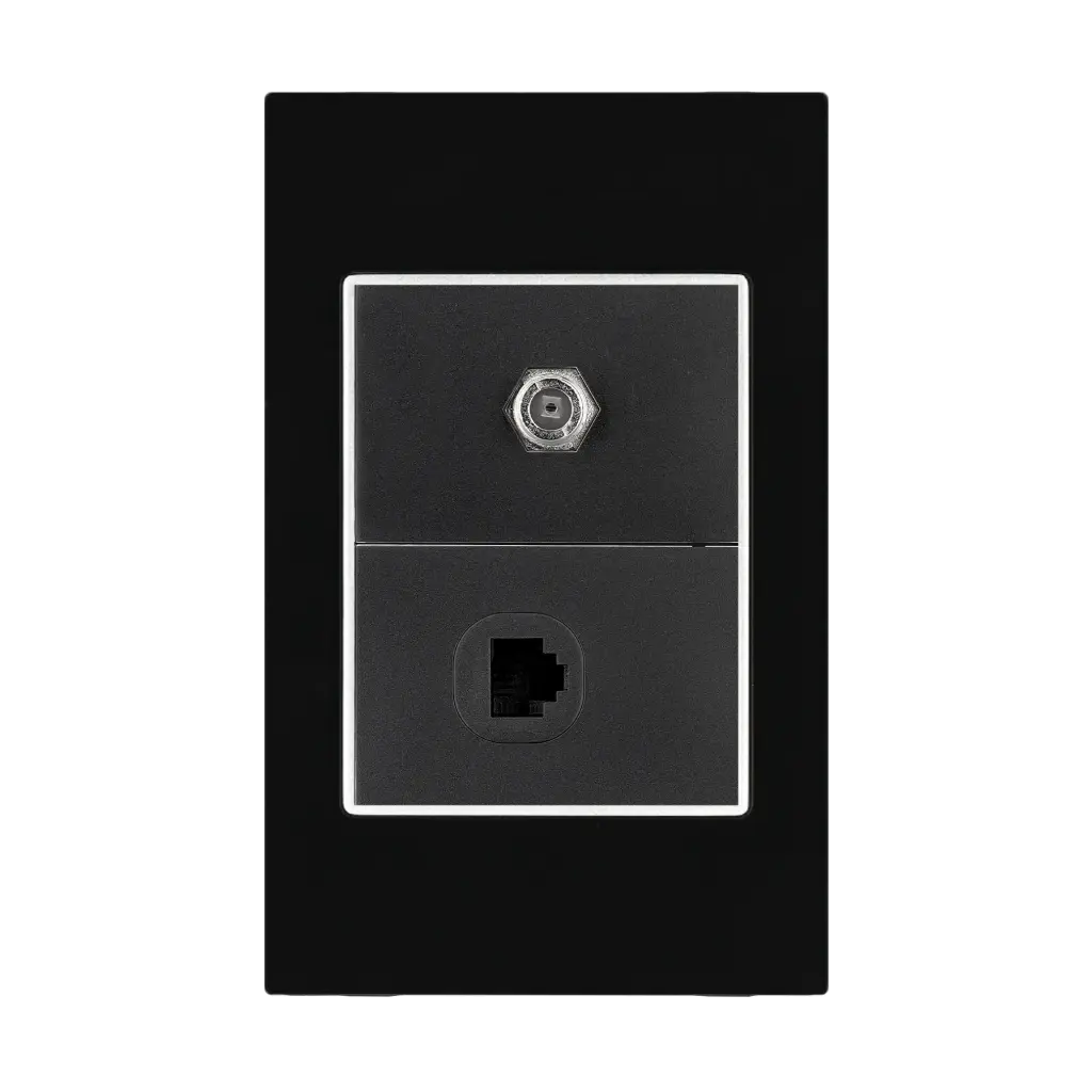 TOMA COAXIAL + TELEFONO MERCURY BLACK MIRROR (ETI60)