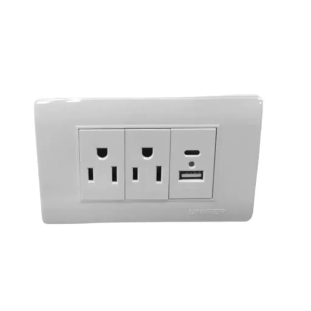 TOMA DOBLE CON USB INCRUSTAR UNIFER (16160943)