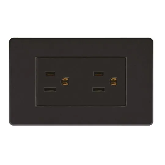 TOMA DOBLE POLO A TIERRA NEGRA MERCURY LINEA PLUS (ETI191)