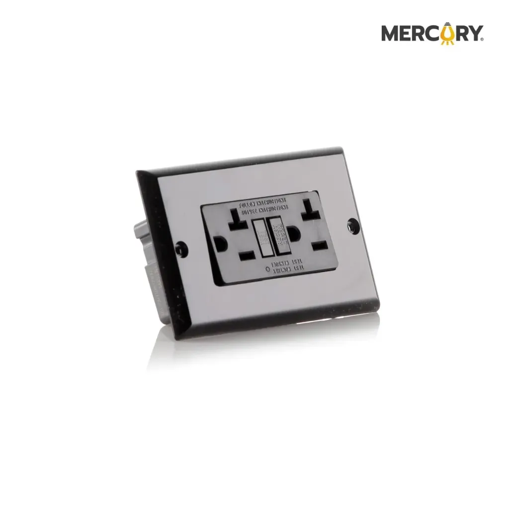 TOMA GFCI 20A NEGRA CERTIFICADA MERCURY (ETI78)