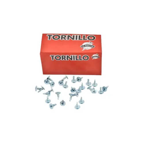 [2120] TORNILLO CABEZA EXTRAPLANA PUNTA BROCA ZINC 8X1/2 PLEGADIZA X500UND (5220G18012)