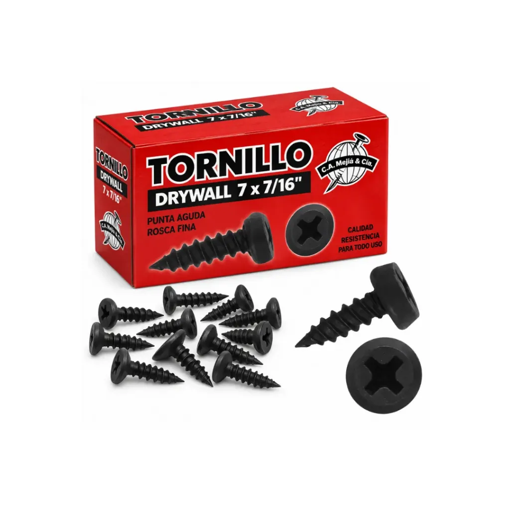 [2630] TORNILLO DRYWALL #7-7/16 ROSCA FINA PLEGADIZA X500UND (522002PL02)