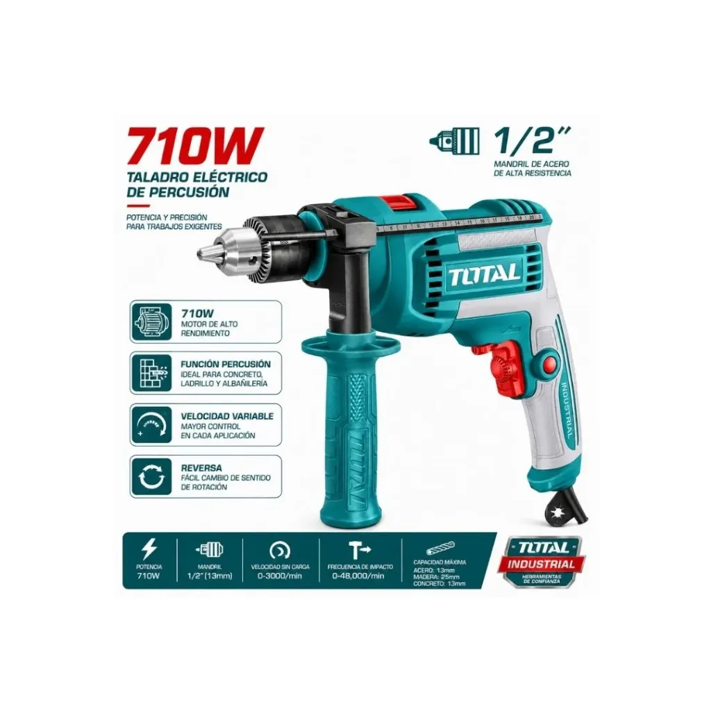[3462] TALADRO PERCUTOR 1/2 710W INDUSTRIAL TOTAL (UTG1071366)