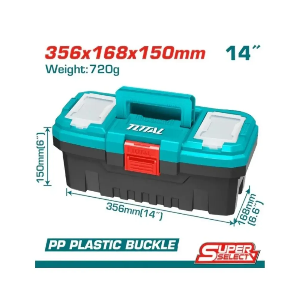 [3464] CAJA HERRAMIENTA 14" PLASTICA CIERRE PLASTICO TOTAL (TPBX0141)