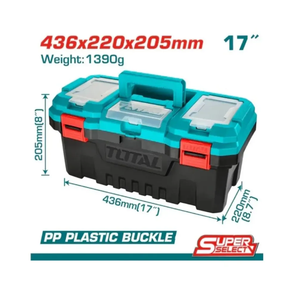 [3465] CAJA HERRAMIENTA 17" PLASTICA CIERRE PLASTICO TOTAL (TPBX0171)