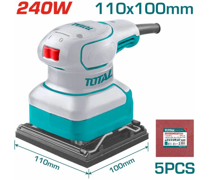 [3728] LIJADORA DE PALMA 4 3/8"X 4" 240W INCLUYE 5 LIJAS INDUSTRIAL SUPER TOTAL (UTF2241108)