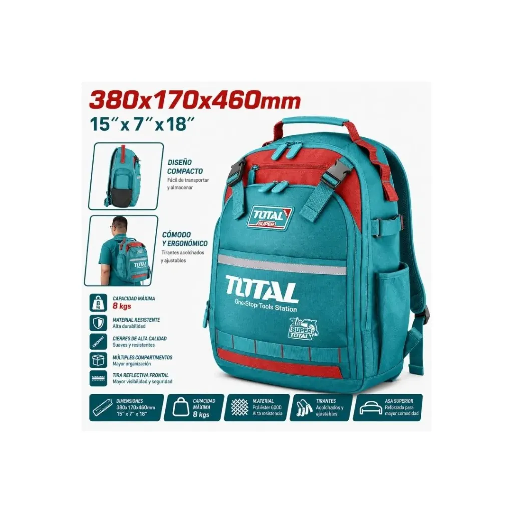 [3747] MALETIN PORTA HERRAMIENTA  INDUSTRIAL CAPACIDAD MAXIMA  8 KG INDUSTRIAL SUPER TOTAL  (THBP02025)