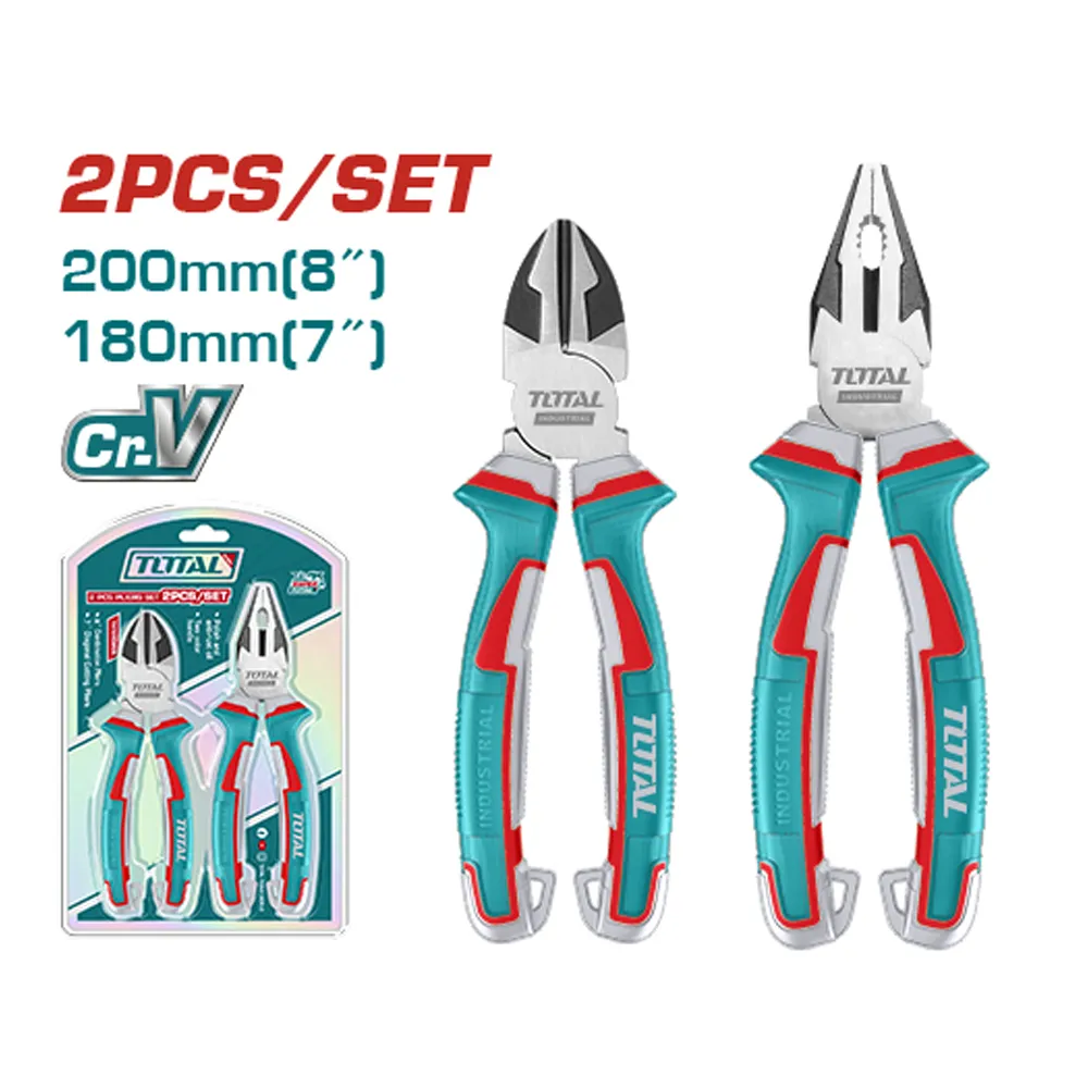JUEGO DE ALICATE 8" + CORTA FRIO 7" INDUSTRIAL SUPER TOTAL (THT2K0206)