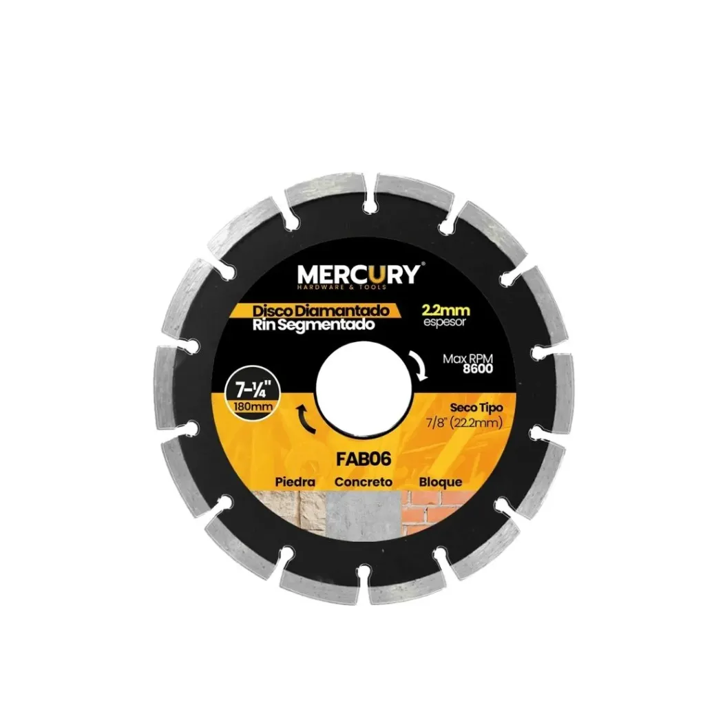 [3809] DISCO DIAMANTADO MERCURY SEGMENTADO 7 1/4" 7MM(FAB06)