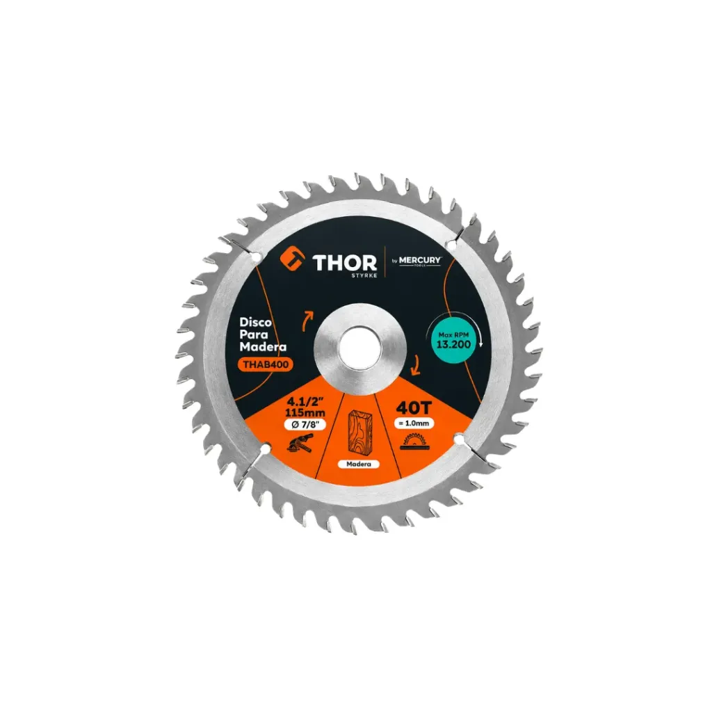 [3810] DISCO MADERA MERCURY 4 1/2" 40T X7/8" THOR(THAB400)