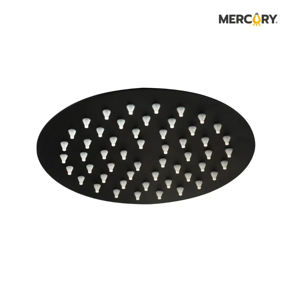 DUCHA AGUA FRIA REDONDA 6" NEGRO MATE MERCURY(FGR25)