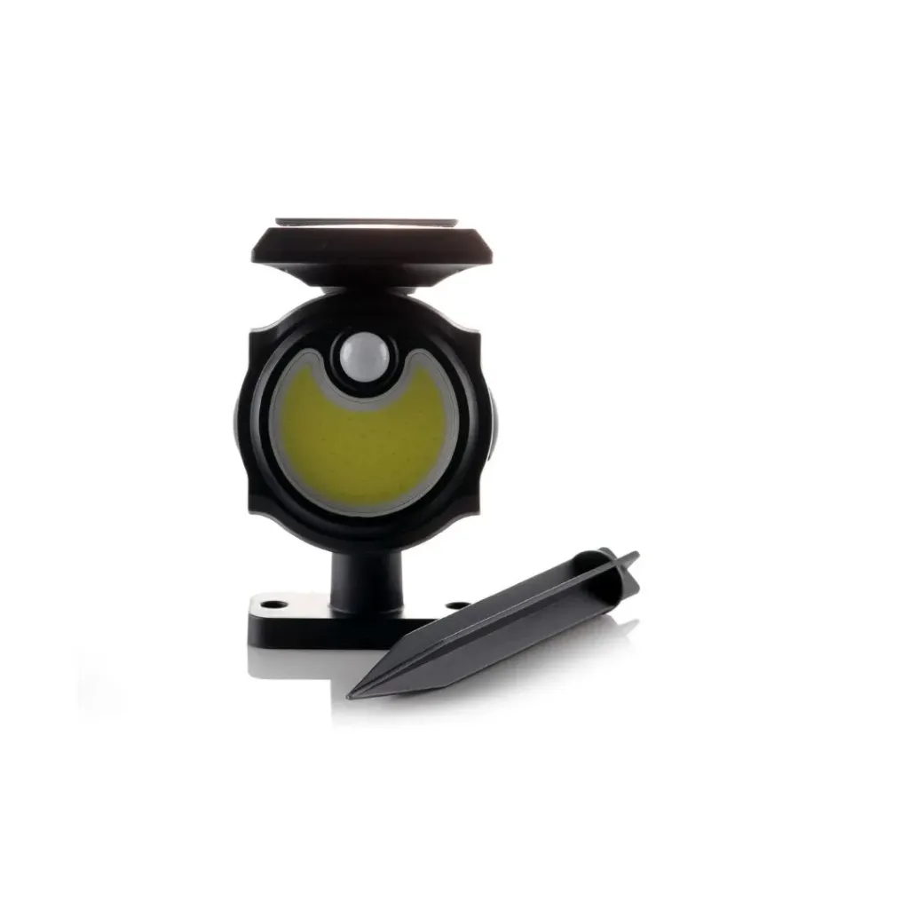 [3861] LAMPARA LED SOLAR ESTACA 1.5W 6500K M4-NEGRO C-SENSOR 56L-COB(ISL22)